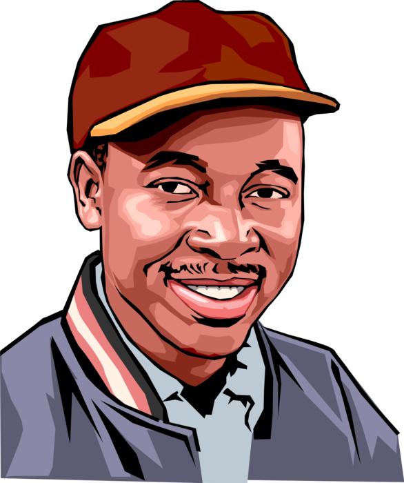 Vector Illustration of Service Industry Worker Happy to Help 