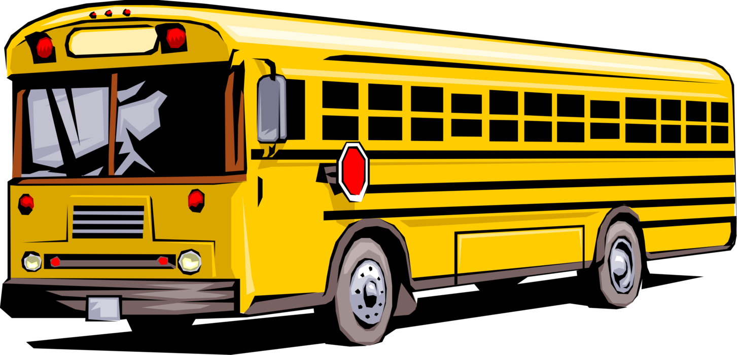 Vector Illustration of Schoolbus or School Bus used for Student Transport To and From School