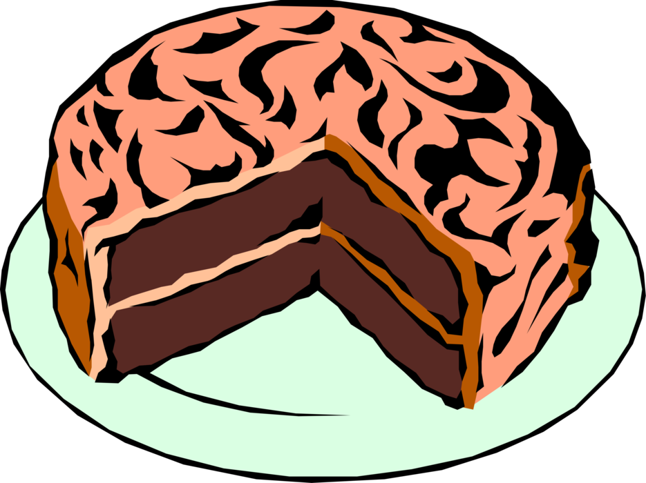 Vector Illustration of Sweet Dessery Chocolate Cake