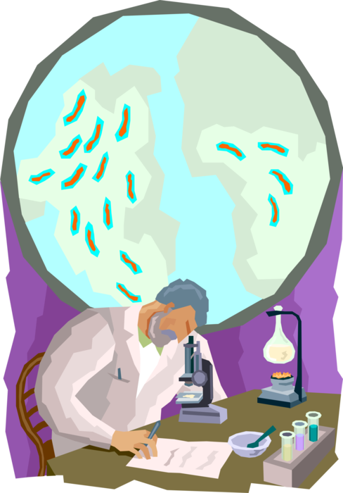 Vector Illustration of Louis Pasteur, French Chemist & Microbiologist Discovers Fermentation and Pasteurization