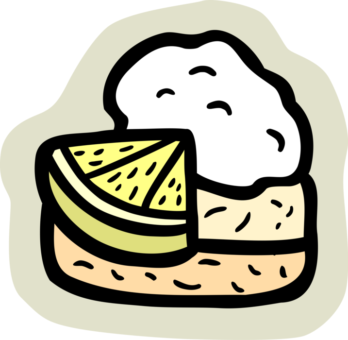 Vector Illustration of Citrus Lemon Dessert Cake