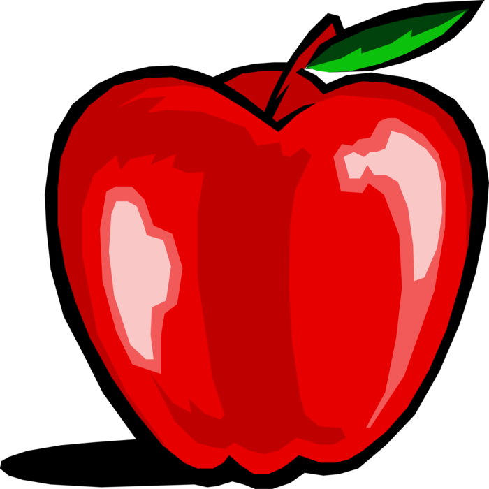 Vector Illustration of Pomaceous Food Fruit Red Apple
