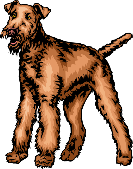 Vector Illustration of Family Pet Terrier Dog Standing