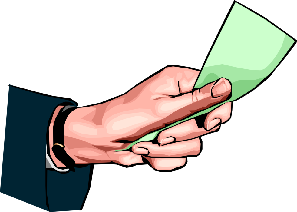 Vector Illustration of Hand Holding Cash Currency Money Dollar Bill