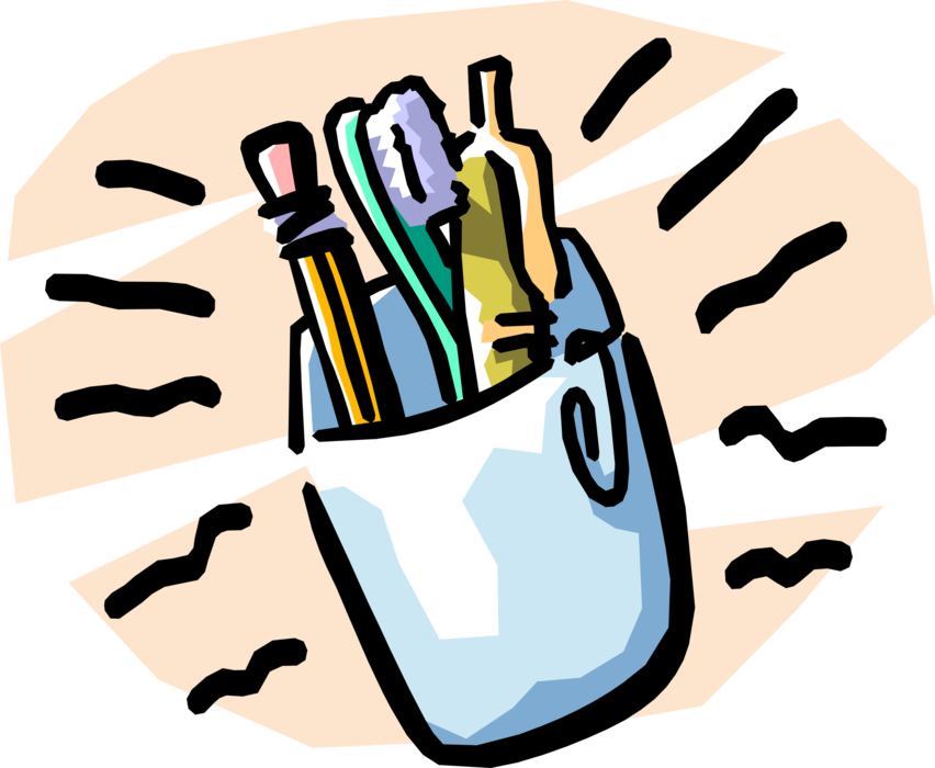 Vector Illustration of Graphite Pencil Writing or Drawing Instruments and Pen Writing or Drawing Instruments