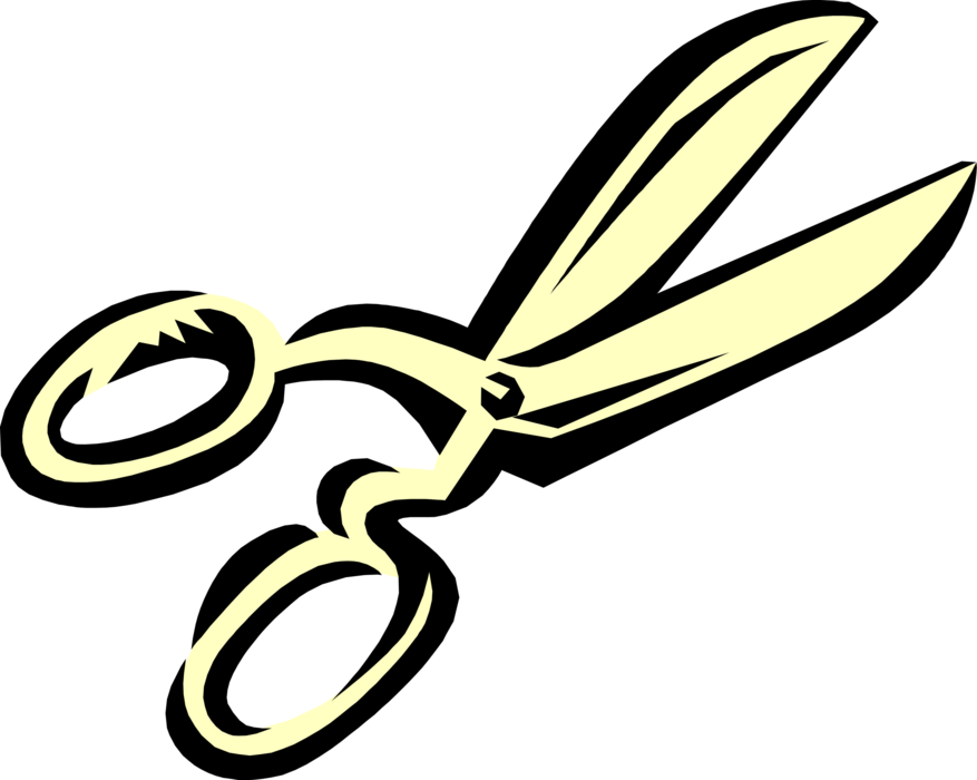 Vector Illustration of Scissors Hand-Operated Shearing Tools