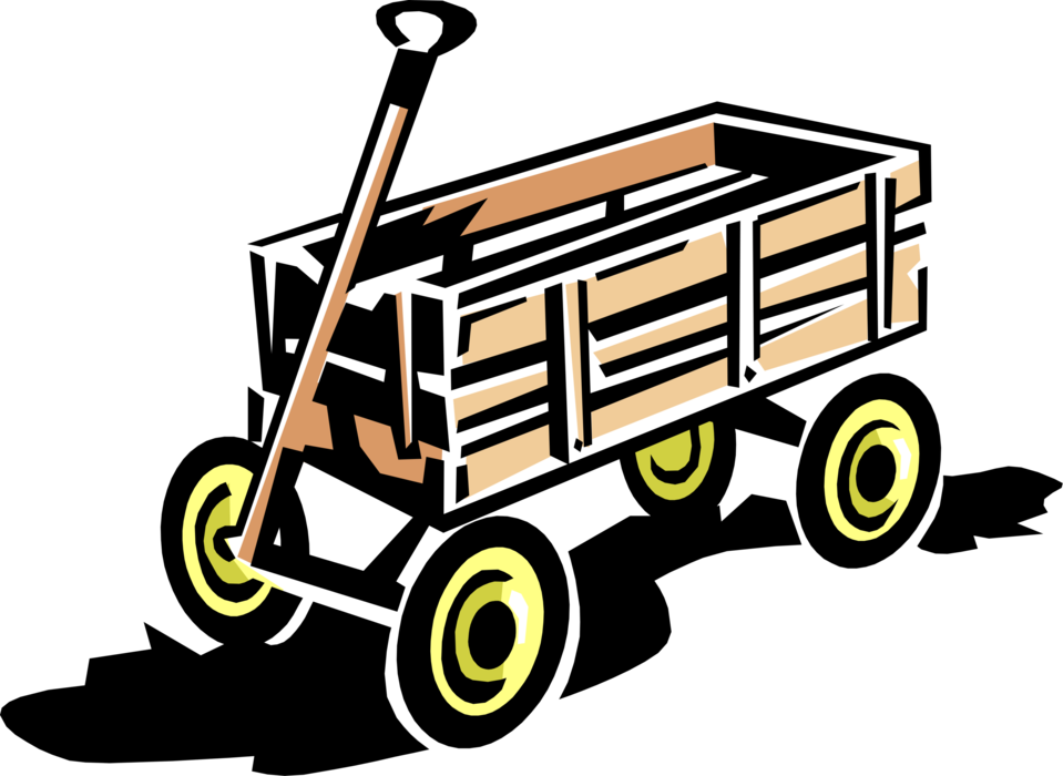 Vector Illustration of Child's Play Toy Wagon