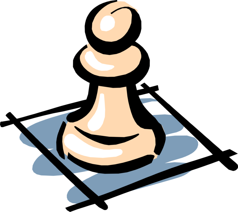 Vector Illustration of Pawn Weakest, Most Numerous Piece in Game of Chess