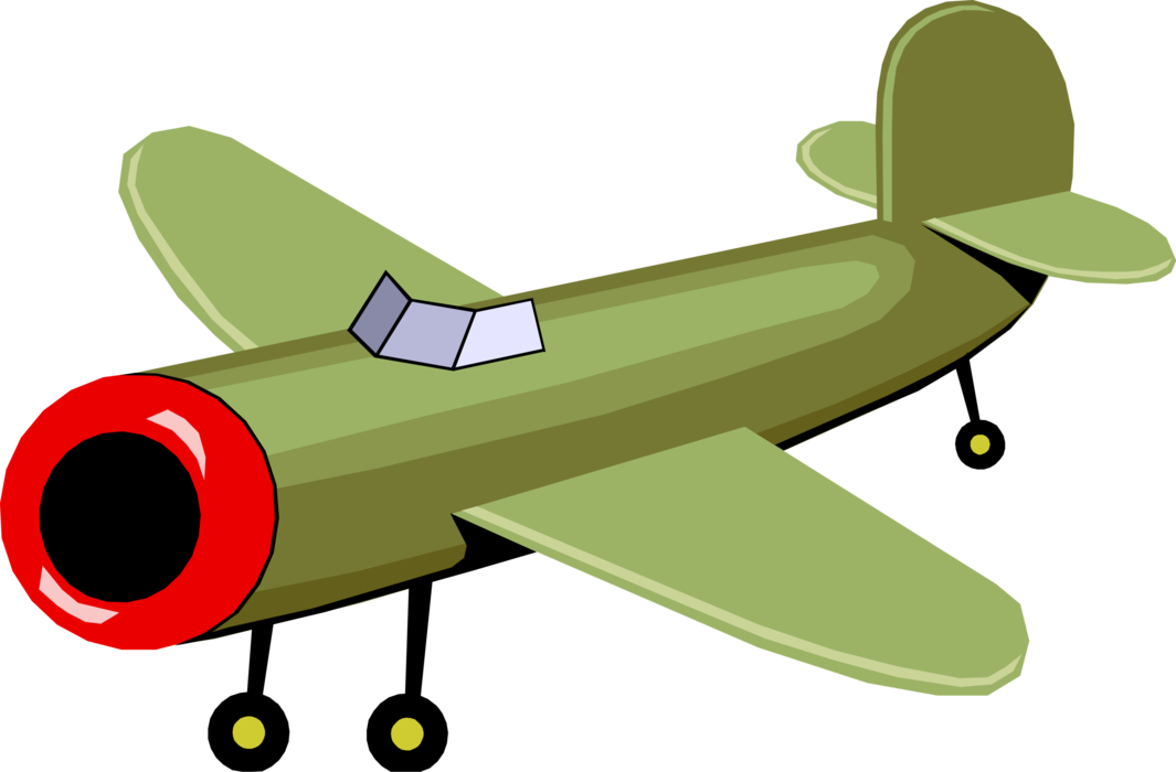 Vector Illustration of Small Fixed-Wing Piston-Powered Propeller Aircraft Airplane