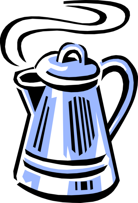 Vector Illustration of Pot of Freshly Brewed Coffee