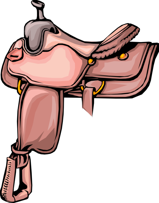 Vector Illustration of Quadruped Equine Horse Saddle