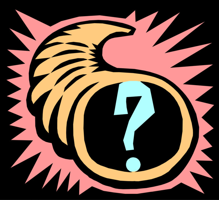 Vector Illustration of Empty Cornucopia Horn of Plenty with Question Mark