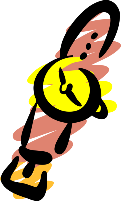 Vector Illustration of Wristwatch Timepiece Watch Keeps Time