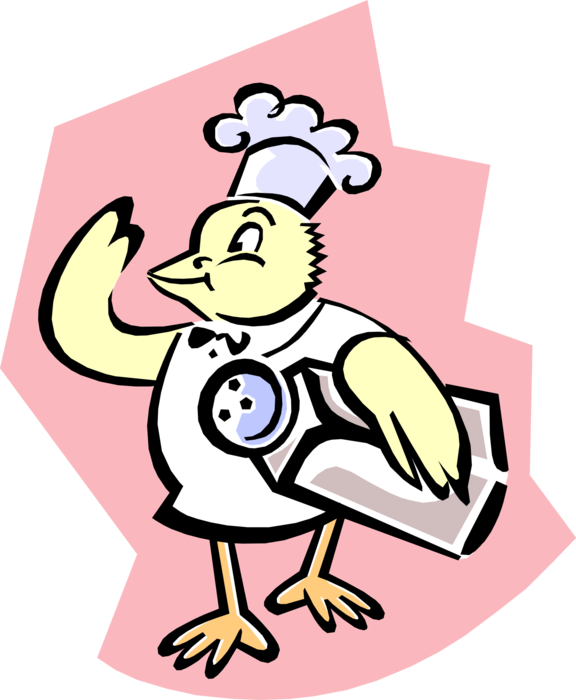 Vector Illustration of Feathered Vertebrate Chef Bird with Salt Shaker