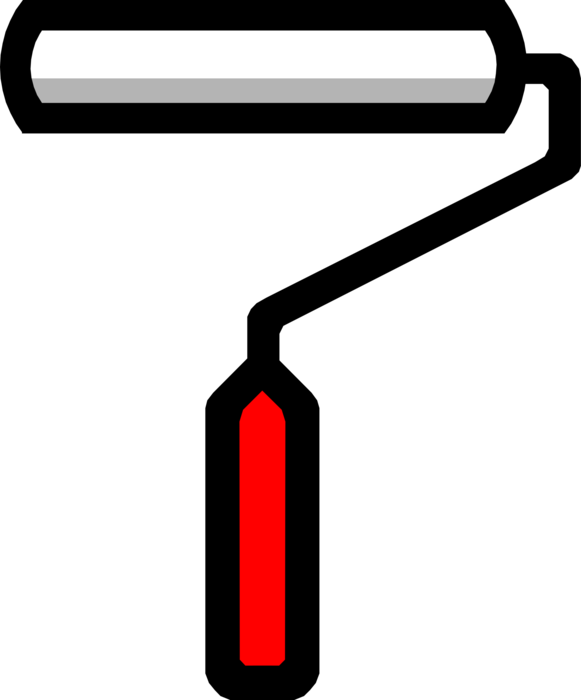 Vector Illustration of Paint Roller for Painting and Decorating Large Flat Surfaces