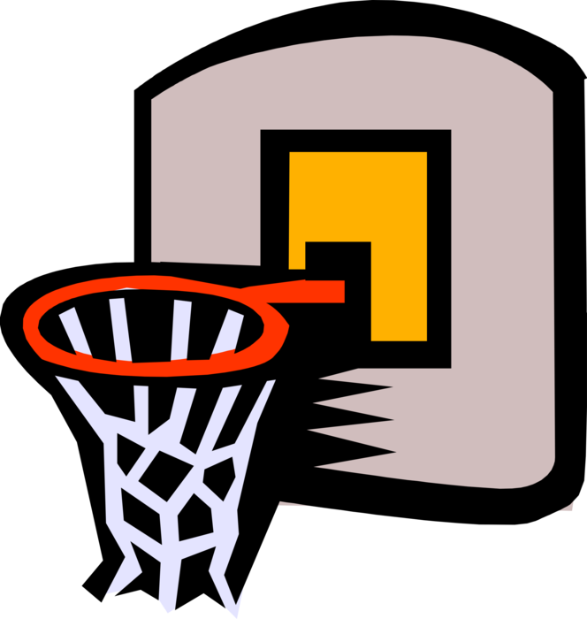 Vector Illustration of Sport of Basketball Game Net Hoop