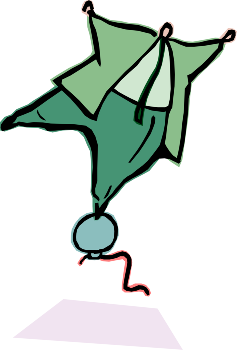 Vector Illustration of Businessman Stands Balancing on Rising Balloon