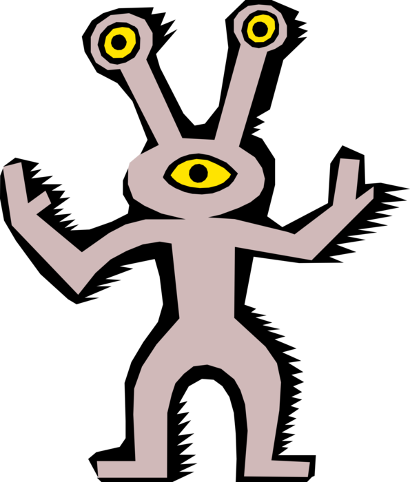 Vector Illustration of Extraterrestrial Space Alien Symbol
