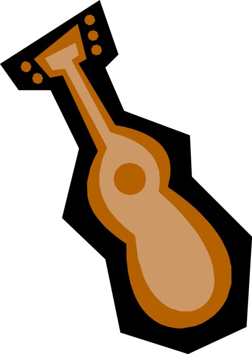 Vector Illustration of Acoustic Guitar Stringed Musical Instrument