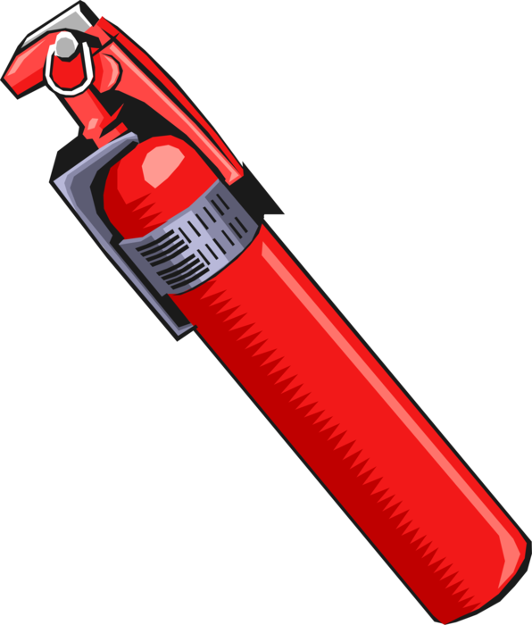 Vector Illustration of Handheld Cylindrical Fire Extinguisher used to Extinguish or Control Small Fires