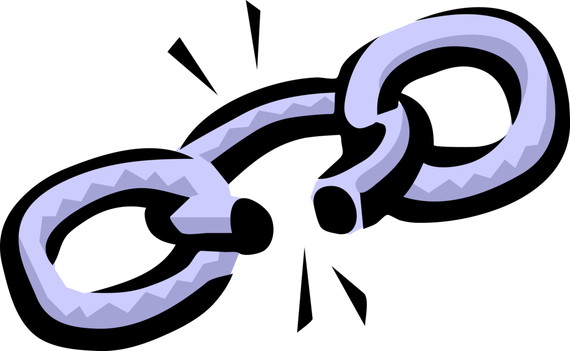 Vector Illustration of Broken Chain Links