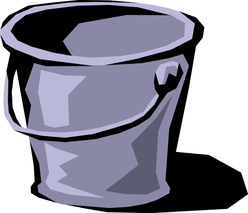 Vector Illustration of Pail or Bucket used for Cleaning and Washing Floors