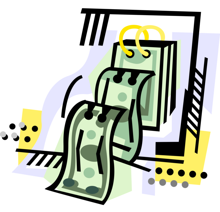 Vector Illustration of Time is Money Cash Dollars As Calendar Days