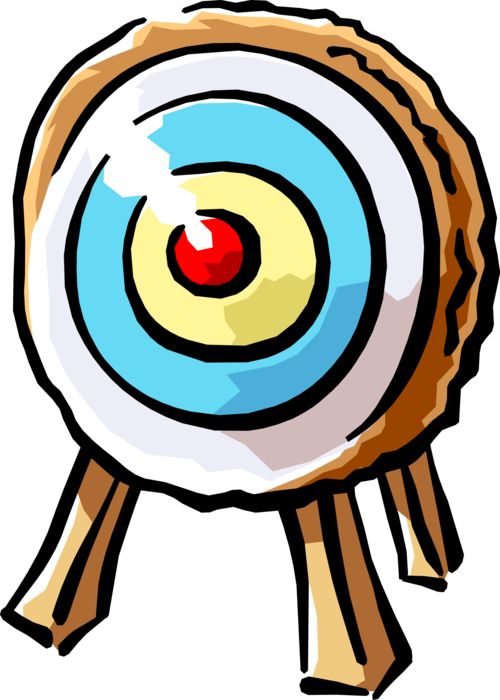 Vector Illustration of Archery Marksmanship Bullseye or Bull's-Eye Target
