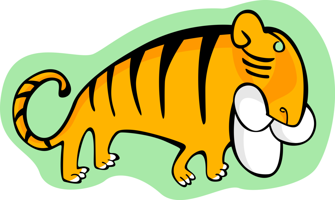 Vector Illustration of Cartoon Bengal Tiger