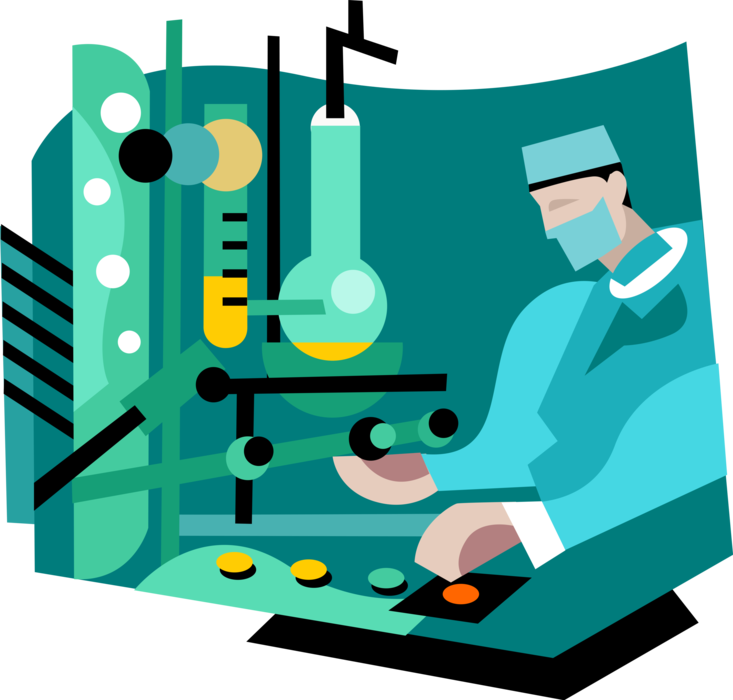 Vector Illustration of Laboratory Scientific Research Technician