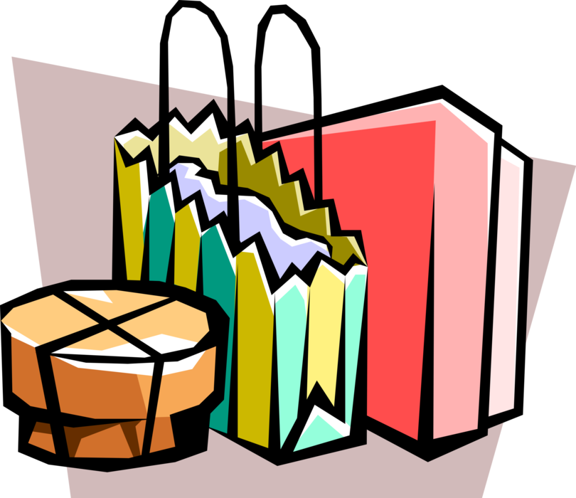 Vector Illustration of Shopping Bags and Parcels