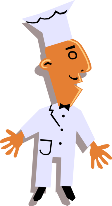 Vector Illustration of French Culinary Cuisine Chef Ready to Cook