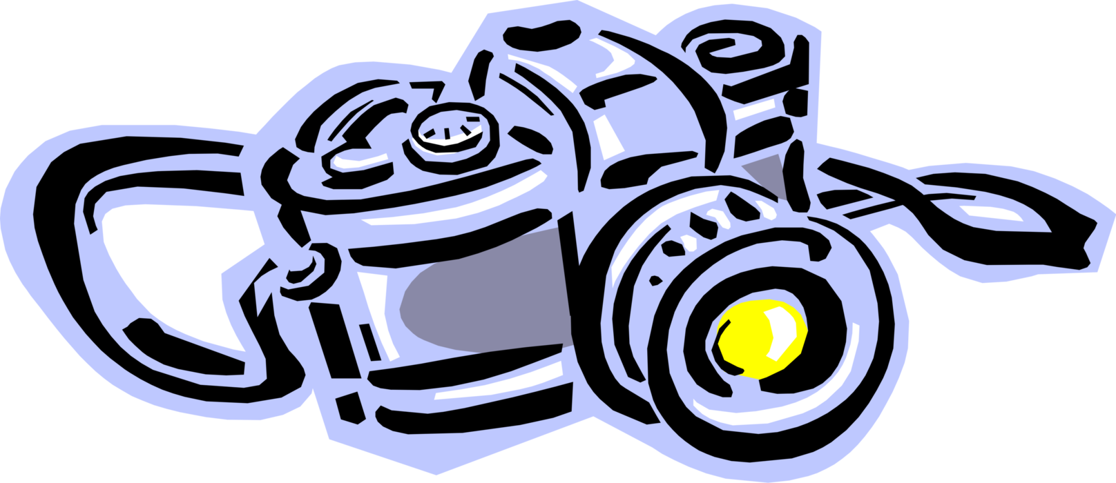 Vector Illustration of Photography Digital SLR 35mm Camera Produces Photographic Images