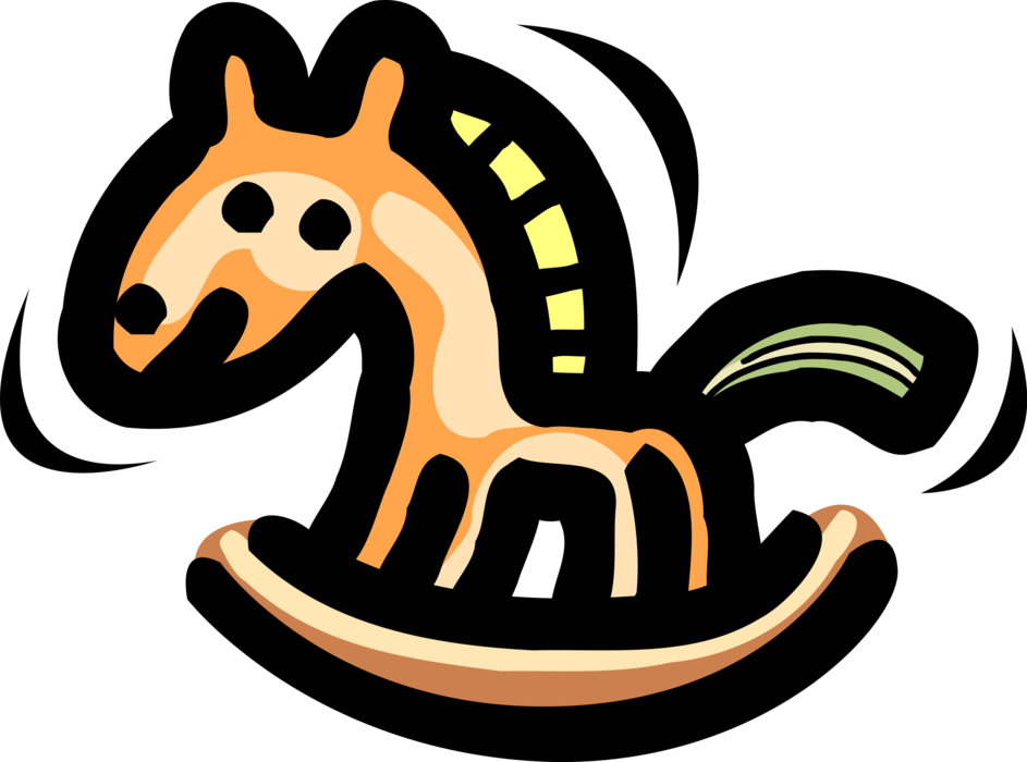 Vector Illustration of Rocking Horse Child's Toy