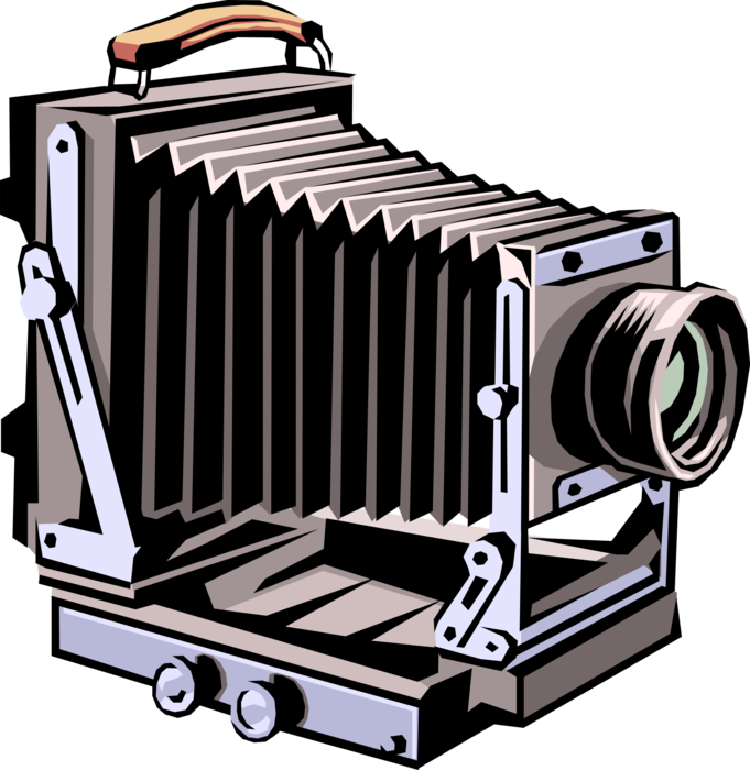 Vector Illustration of Photography Large Format View Camera