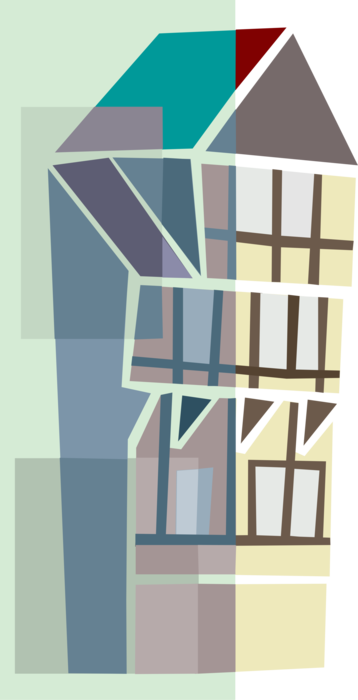Vector Illustration of European City Building Symbol