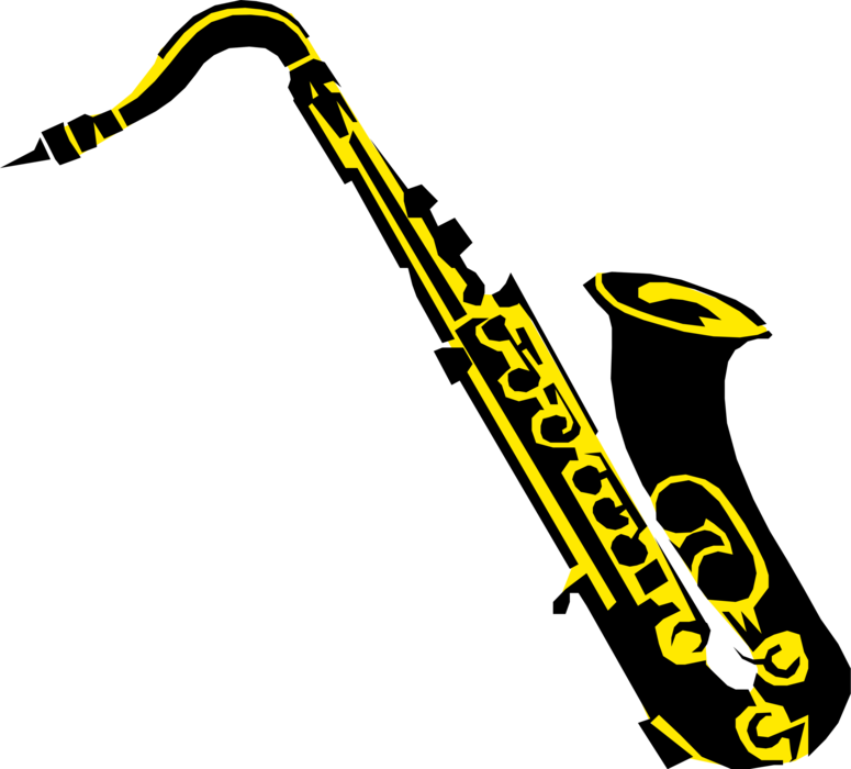 Vector Illustration of Saxophone Brass Single-Reed Mouthpiece Woodwind Musical Instrument