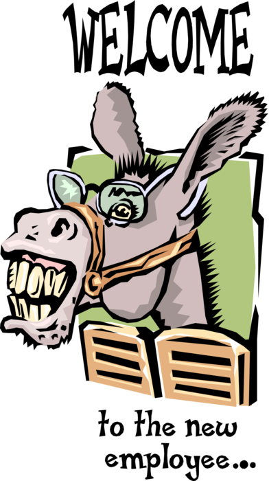 Vector Illustration of Welcome! Jackass! Donkey