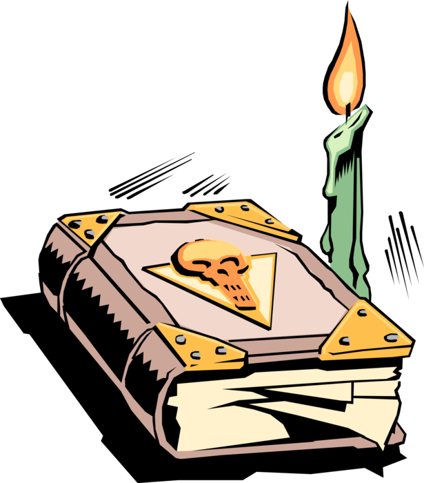 Vector Illustration of Middle Ages Medieval Book and Candle
