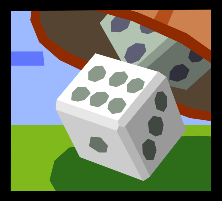 Vector Illustration of Dice used in Pairs in Casino Games of Chance or Gambling