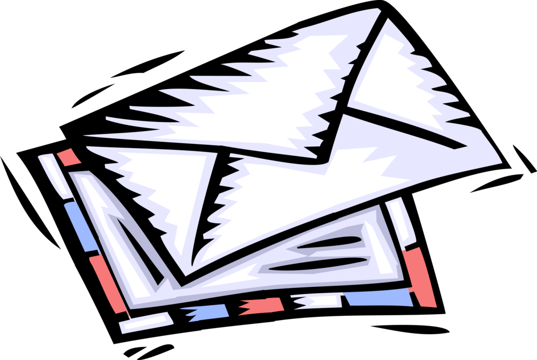 Vector Illustration of Mail or Post is Term for Envelopes, Letters, Postcards and Parcels