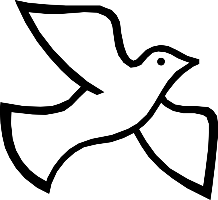 Vector Illustration of Christian Holy Trinity Spirit Dove Bird