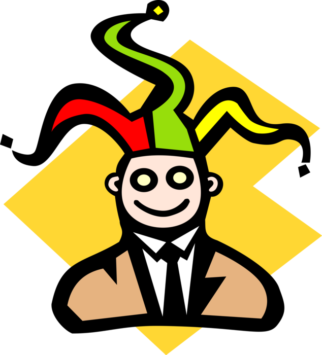 Vector Illustration of Businessman Jester Fool is the Office Idiot