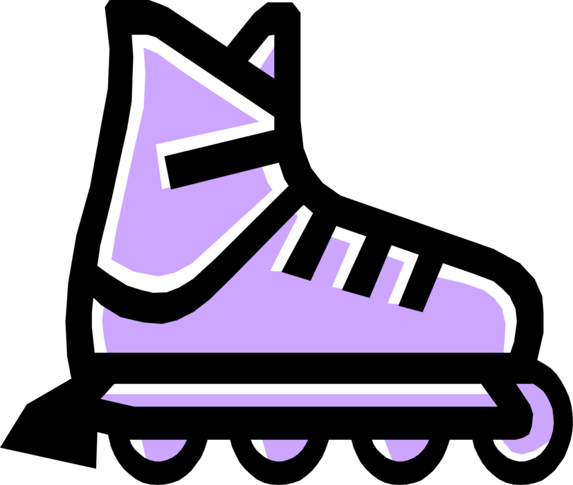 Vector Illustration of Inline Skate or Rollerblade used in Rollerblading