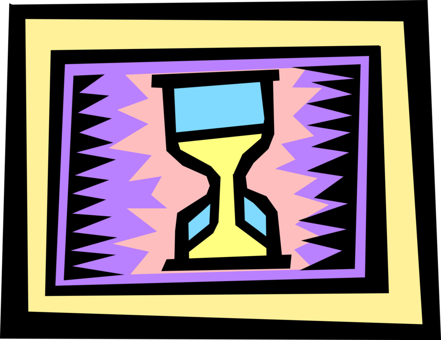 Vector Illustration of Hourglass or Sandglass, Sand Timer, or Sand Clock Measures Passage of Time