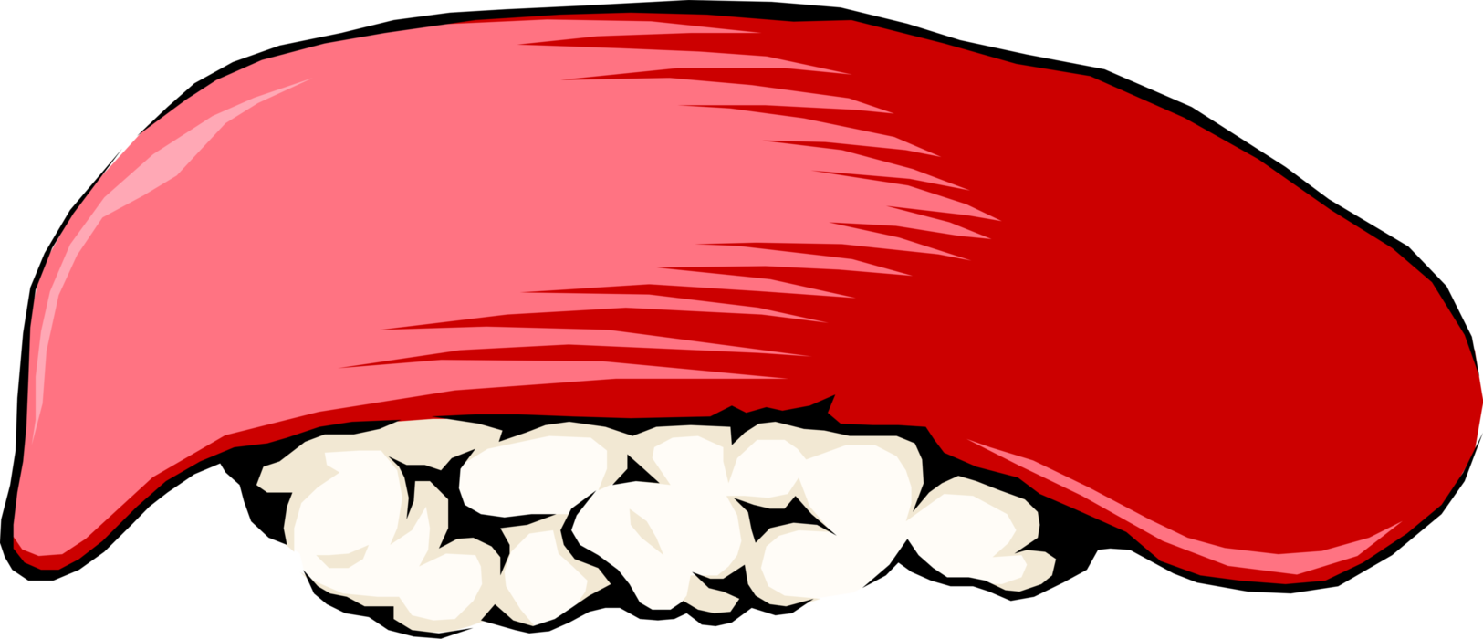 Vector Illustration of Japanese Vinegared Rice Sushi