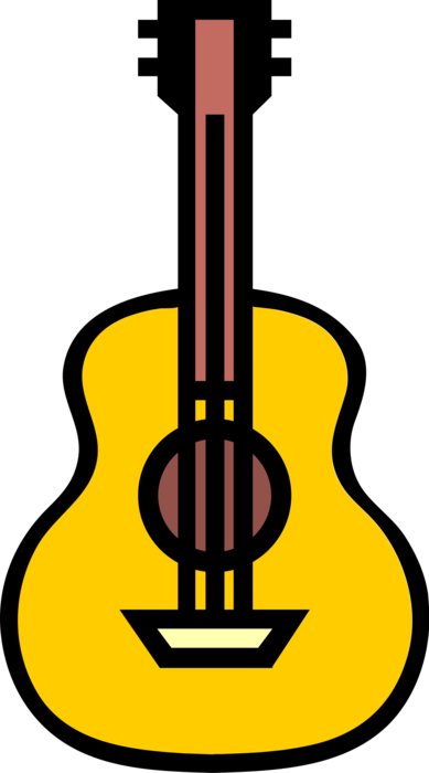 Vector Illustration of Acoustic Guitar Stringed Musical Instrument