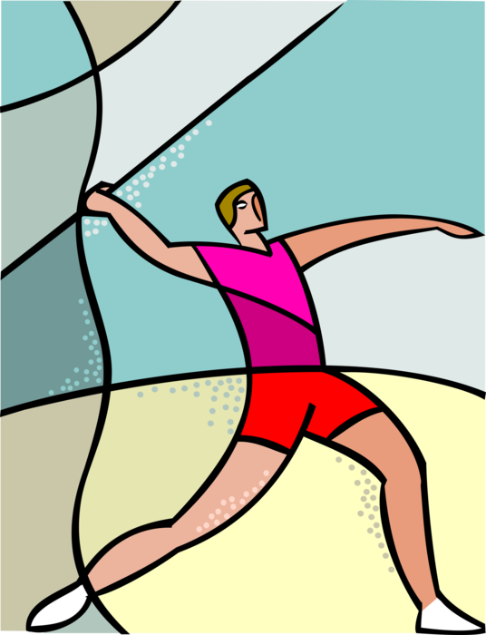 Vector Illustration of Track and Field Athletic Sport Contest Javelin Thrower in Competition Throws Javelin