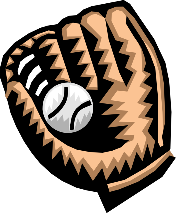Vector Illustration of American Pastime Sport of Baseball Glove with Ball