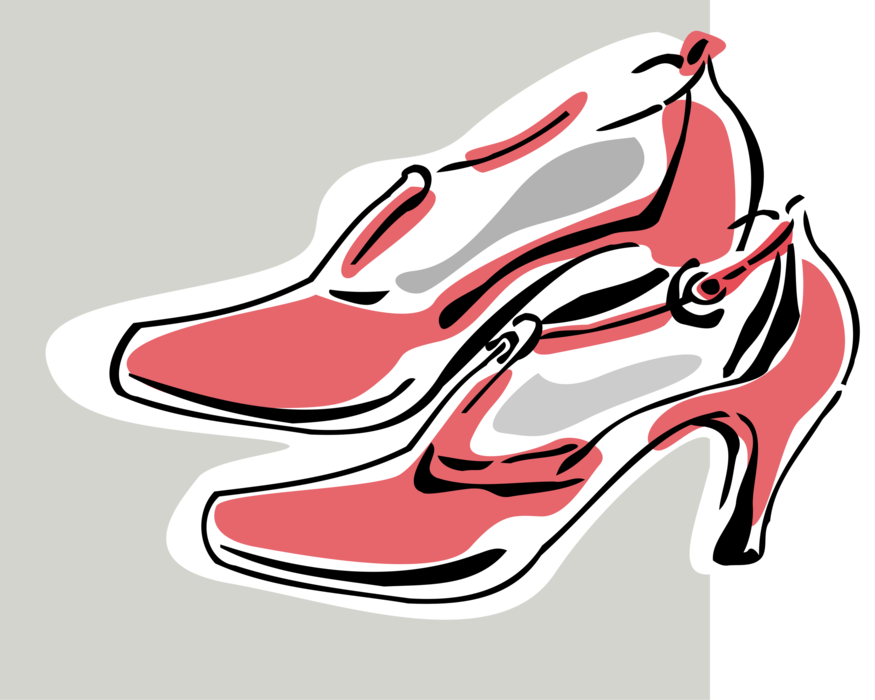 Vector Illustration of Women's Fashion Footwear Shoes with Heels